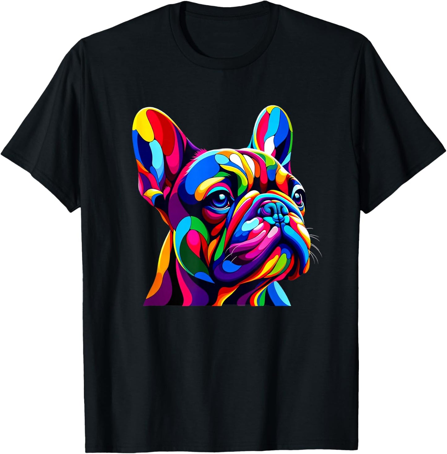 Pop Art French Bulldog Frenchie Bulldogs Frenchies T-Shirt - T-Shirt | Black