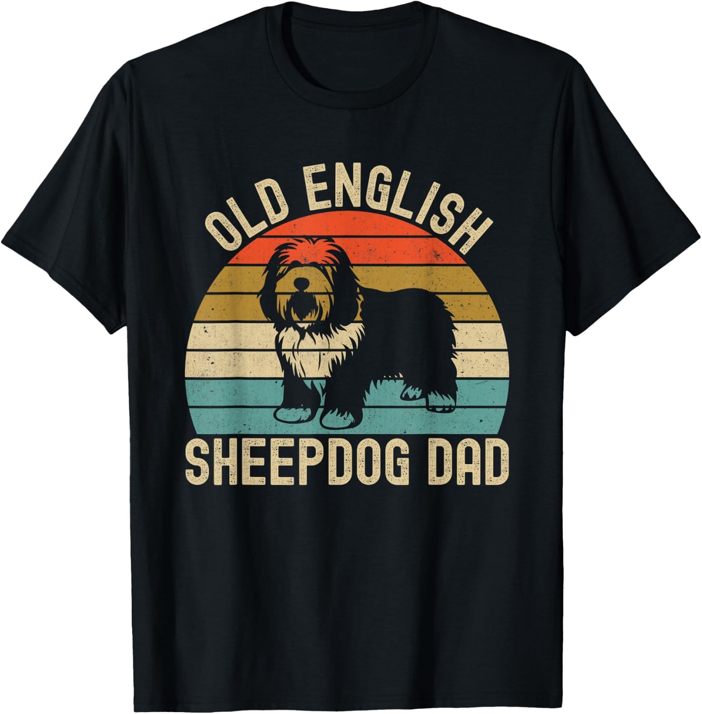 Old English Sheepdog Dad T-Shirt - T-Shirt | Black