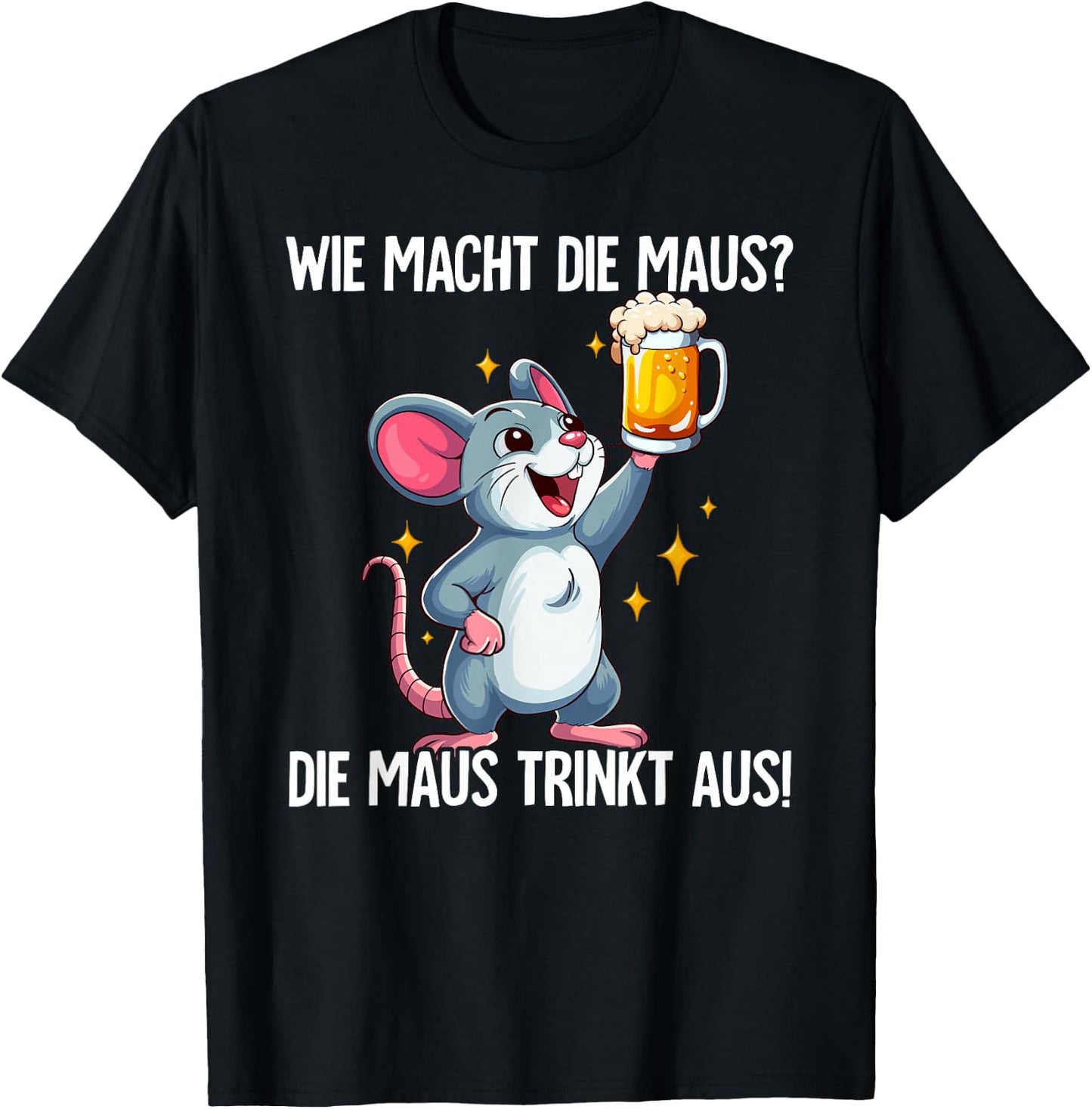 with German Text "Wie Macht Die, black T-Shirt - T-Shirt | Black