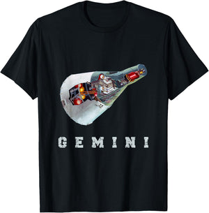 Gemini Retro Astronaut Space Capsule T-Shirt - T-Shirt | Black