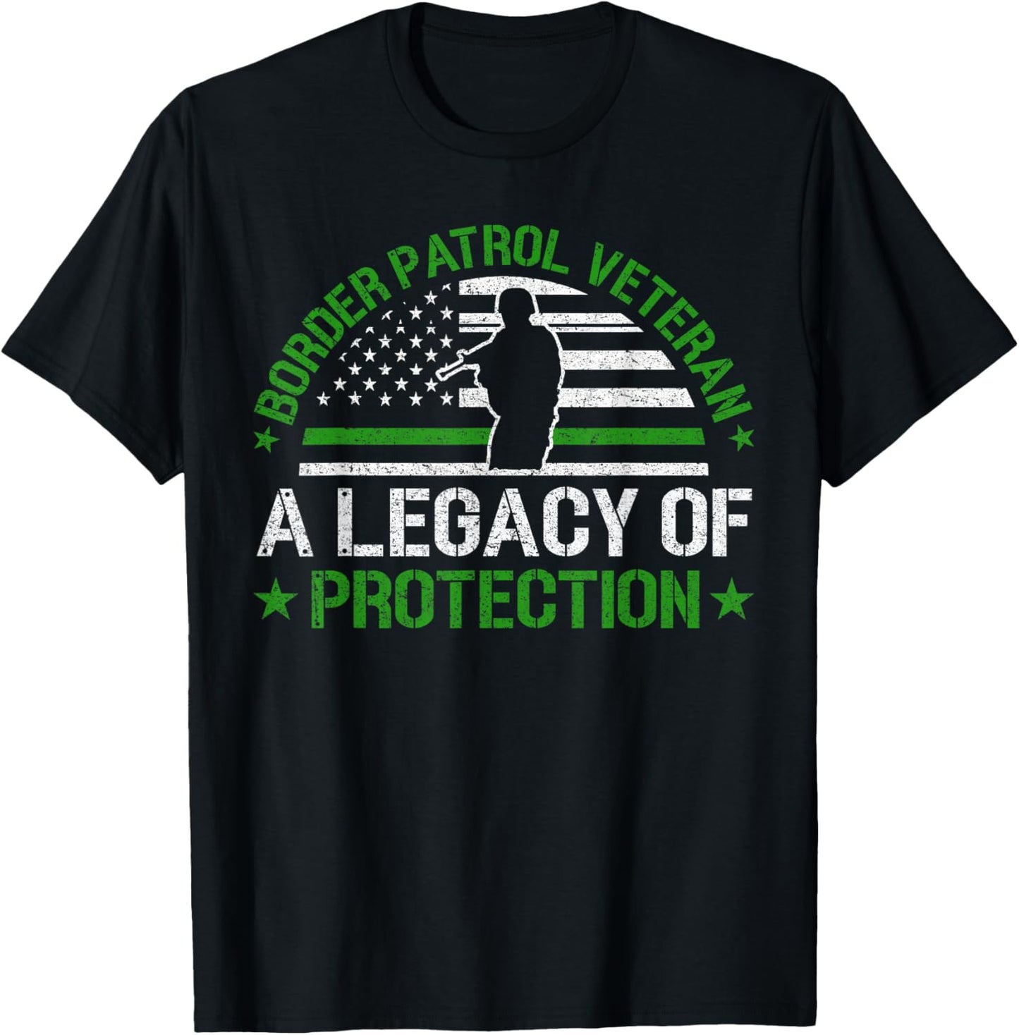 A Legacy of Protection - Border Patrol Veteran T-Shirt - T-Shirt | Black