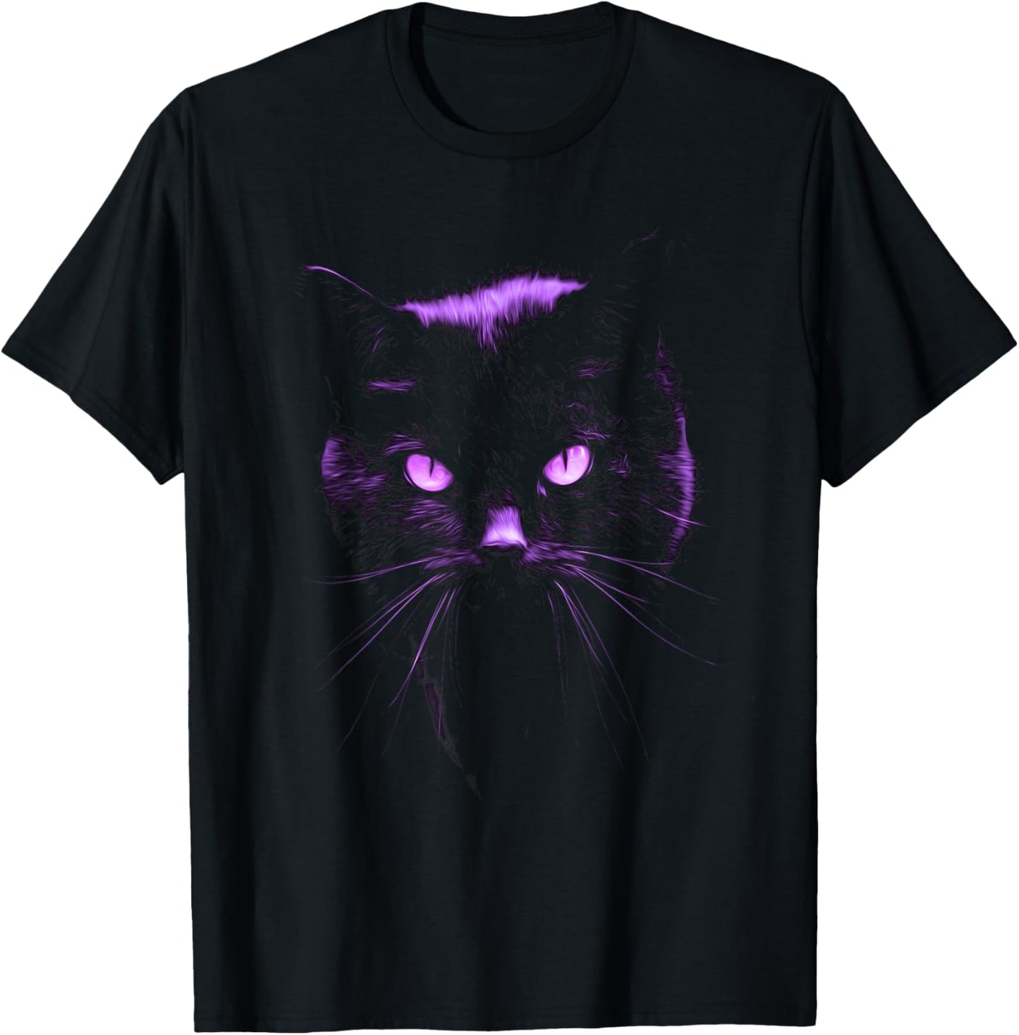 Cool Halloween Shirt Purple Cat, Witches Familiar, Cat's Eye T-Shirt - T-Shirt | Black