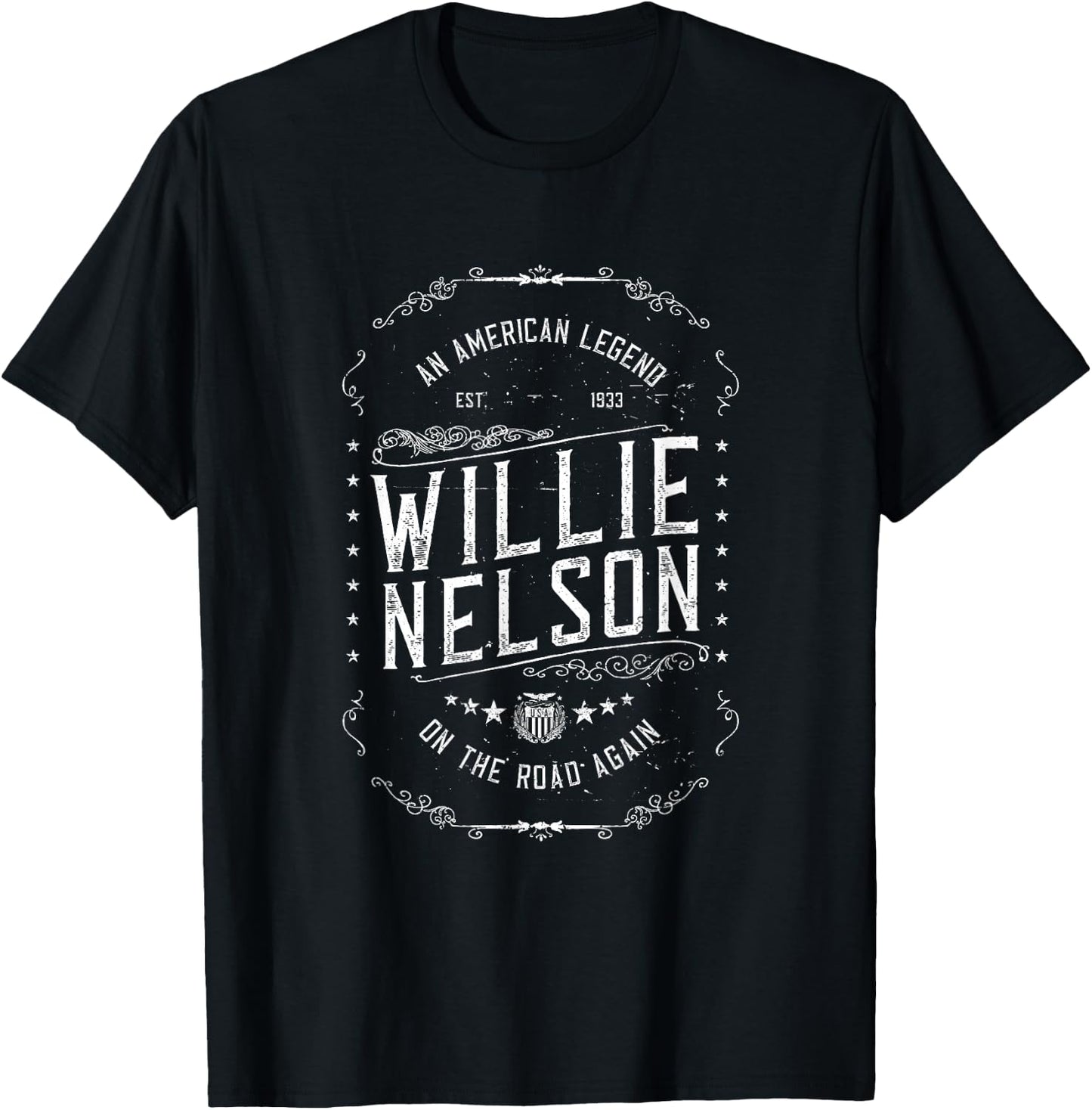 Offizielle Willie Nelson American Legend T-Shirt - T-Shirt | Black