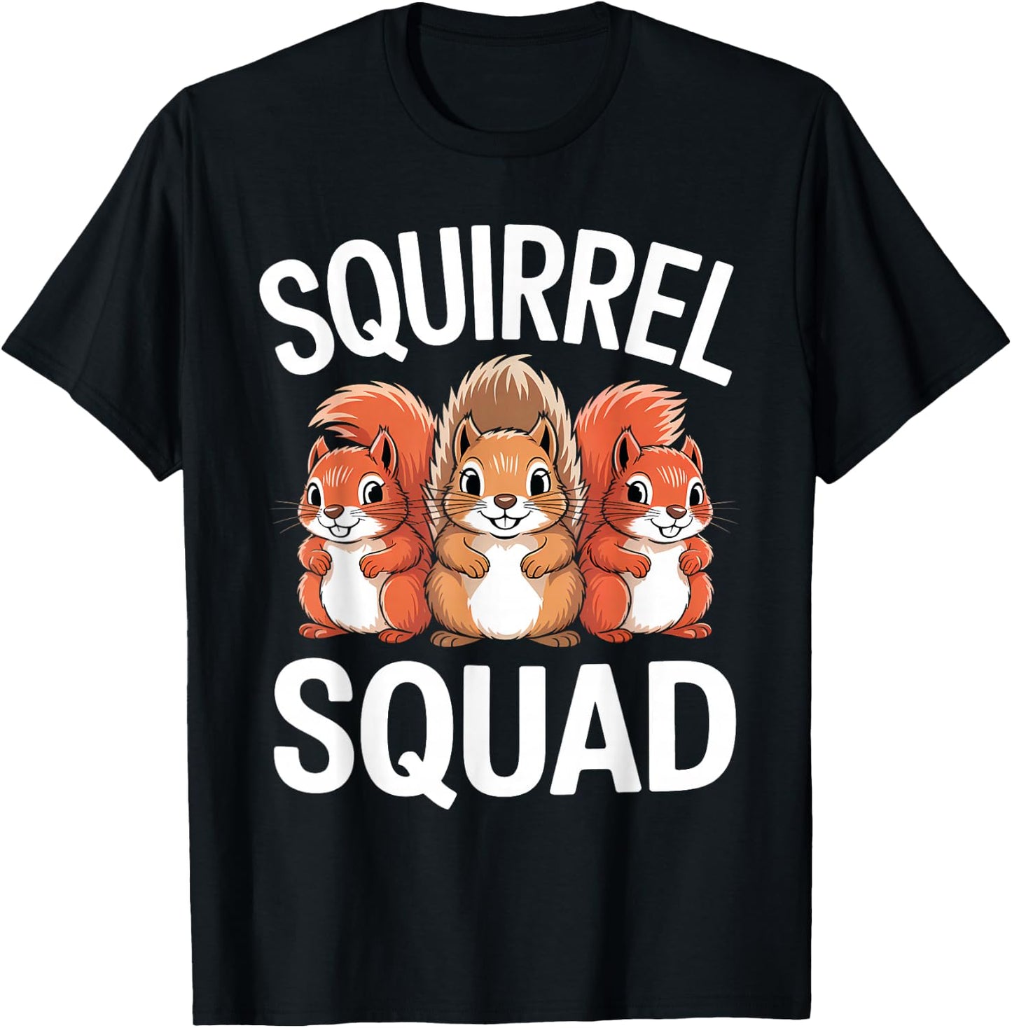 Squirrel Squad for Squirrel Lover Kids Cute Squirrel Animal T-Shirt - T-Shirt | Black