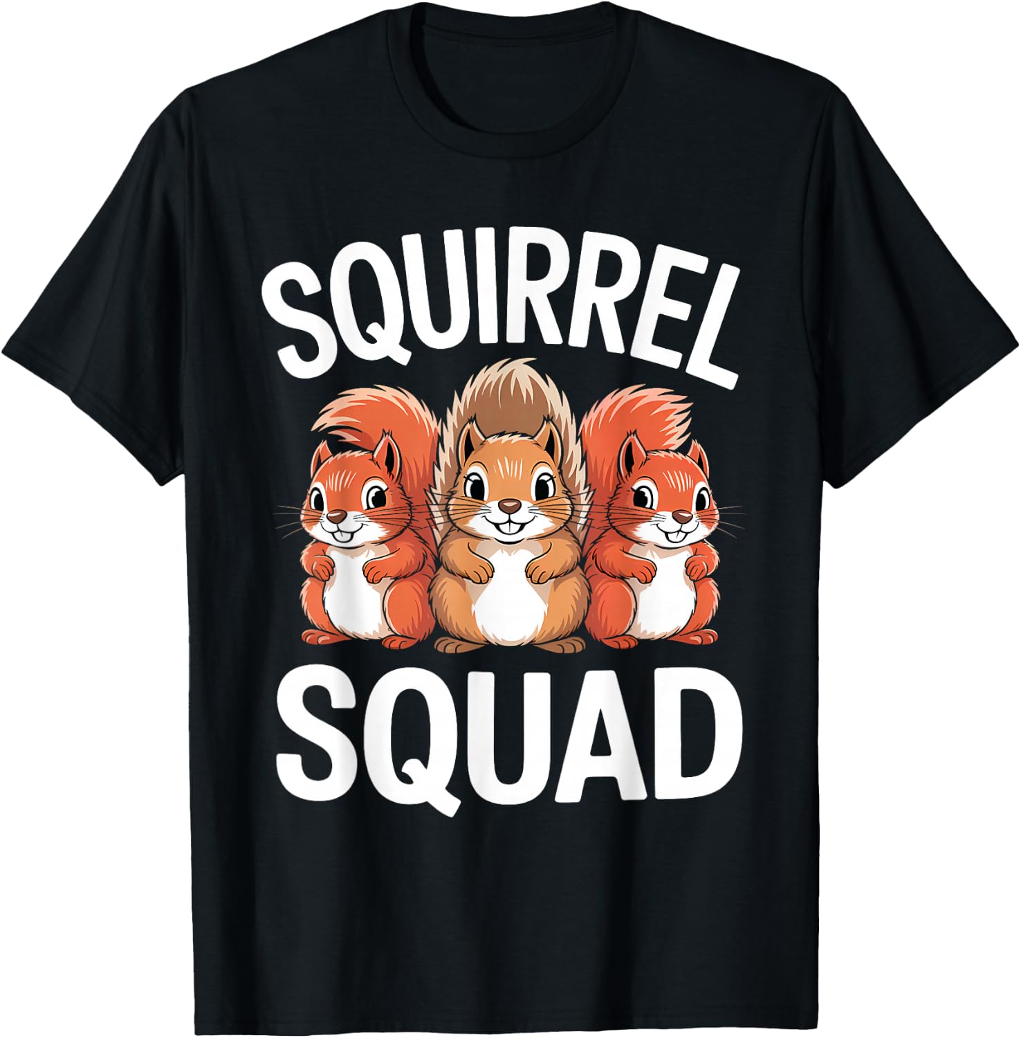 Squirrel Squad for Squirrel Lover Kids Cute Squirrel Animal T-Shirt - T-Shirt | Black