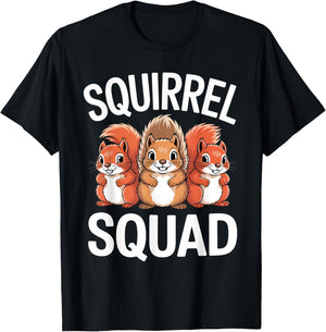 Squirrel Squad for Squirrel Lover Kids Cute Squirrel Animal T-Shirt - T-Shirt | Black
