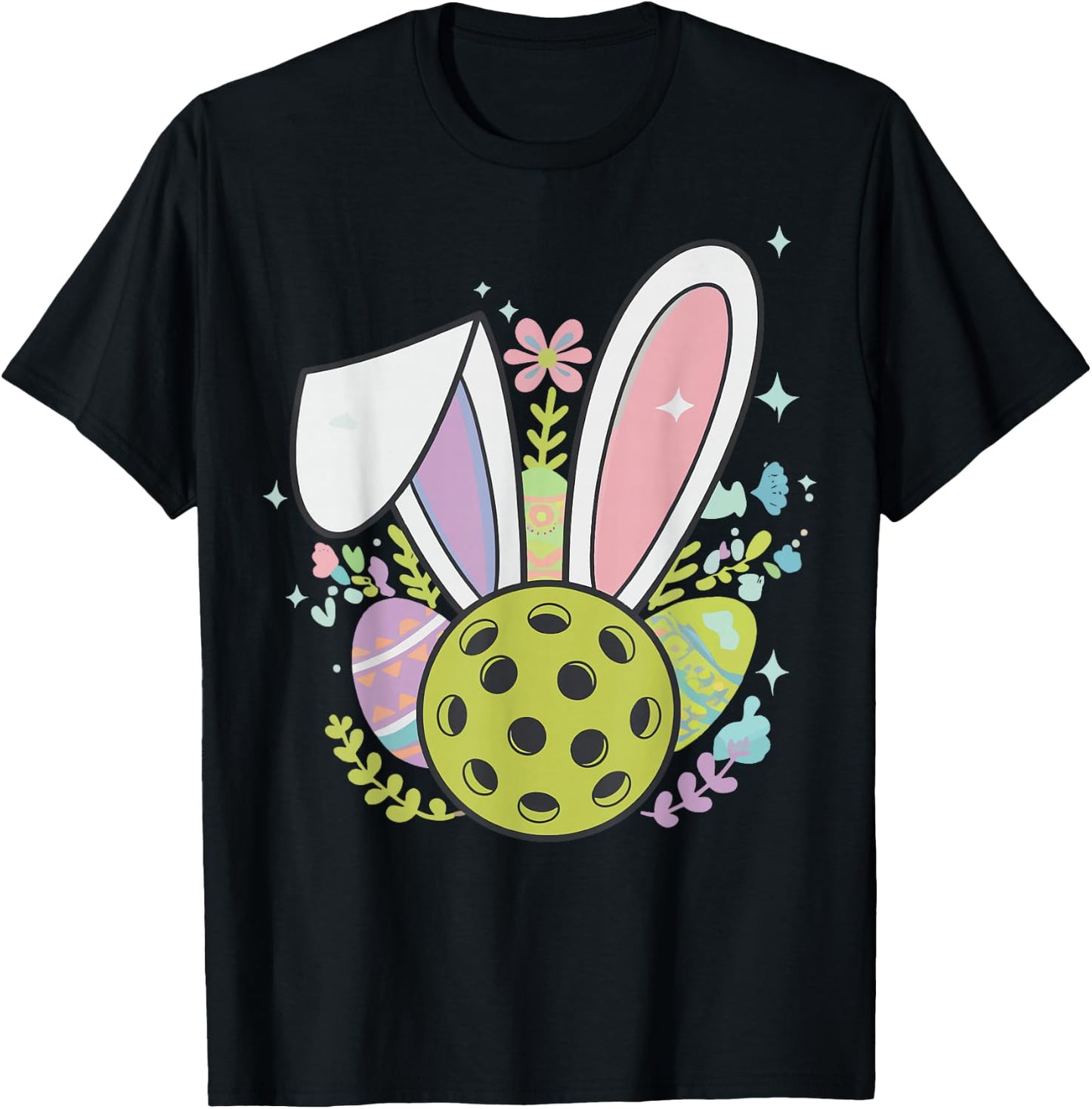 Pickleball Easter T-Shirt - T-Shirt | Black