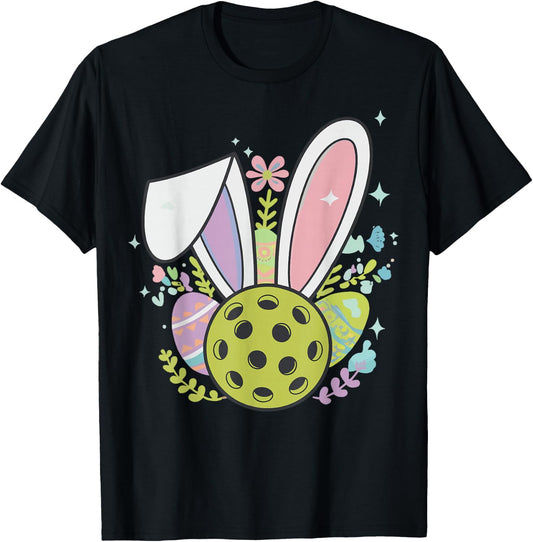 Pickleball Easter T-Shirt - T-Shirt | Black
