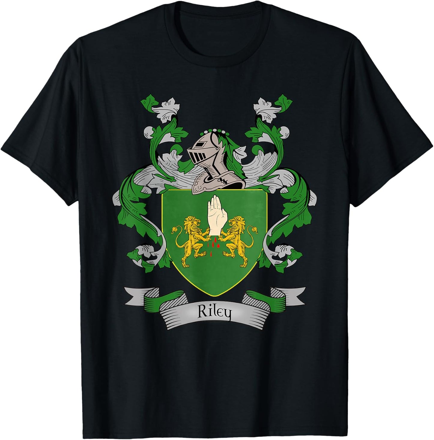 Riley Coat of Arms | Riley Surname Family Crest T-Shirt - T-Shirt | Black