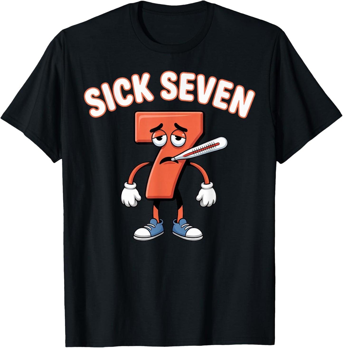 Sick Seven Meme Six Seven Fun Wordplay T-Shirt - T-Shirt | Black