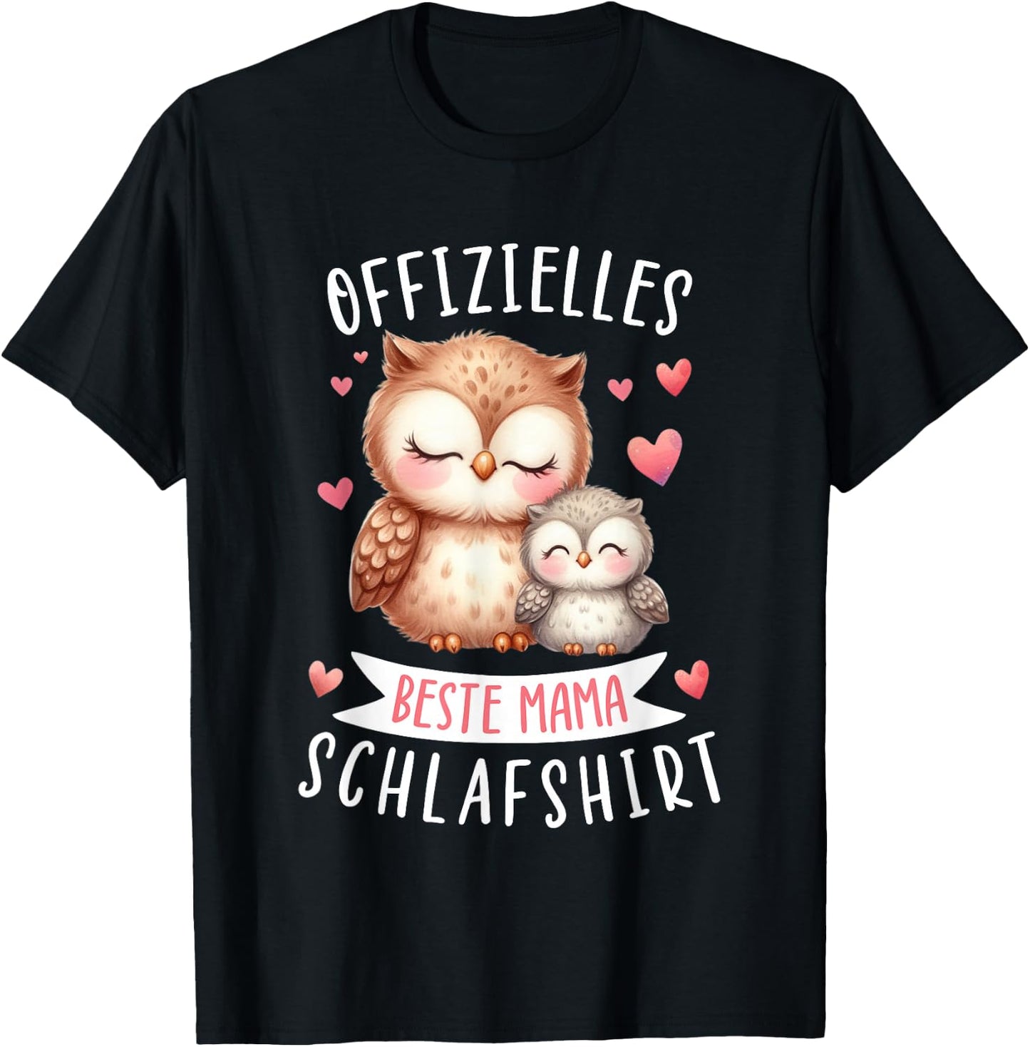 Offizielles Beste Mama Schlafshirt Muttertag Eulen Mama T-Shirt - T-Shirt | Black