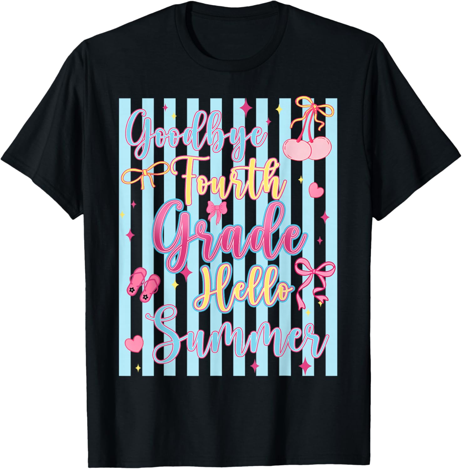 Goodbye 4th Grade Hello Summer Fourth Grade Last Day School T-Shirt - T-Shirt | Black