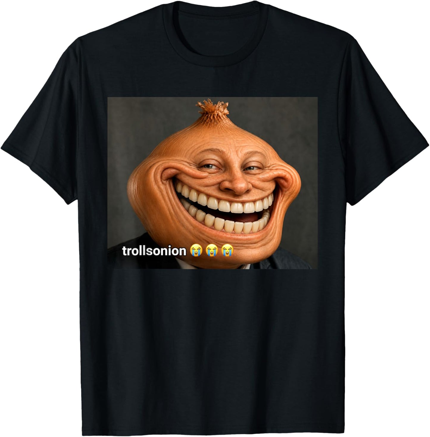Funny Trollsonion Sonion Realistic Troll Face Meme T-Shirt - T-Shirt | Black