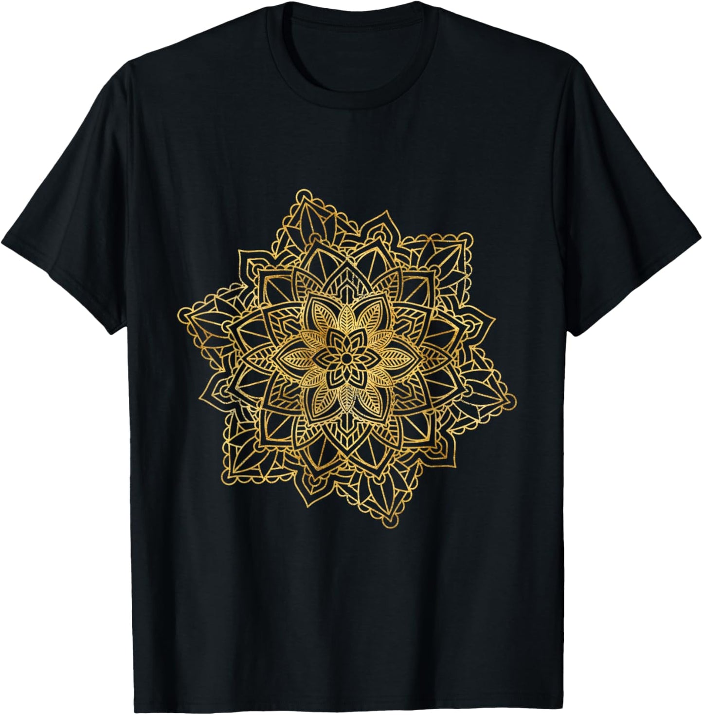 Mandala Sacred Fractal Geometry Art Yoga Mantra Good Vibes T-Shirt - T-Shirt | Black