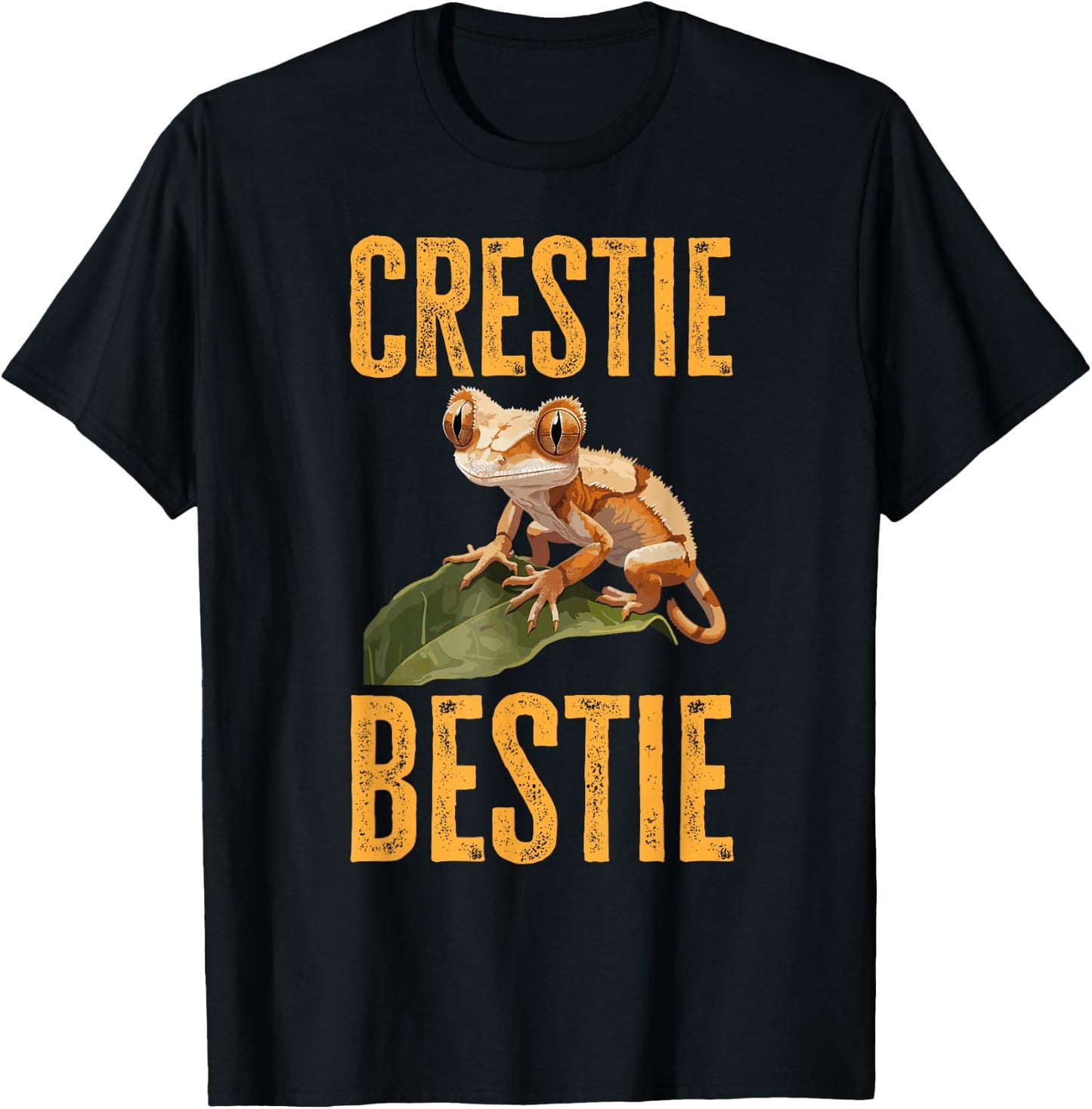 Crested Gecko Reptile - Crestie Bestie T-Shirt - T-Shirt | Black