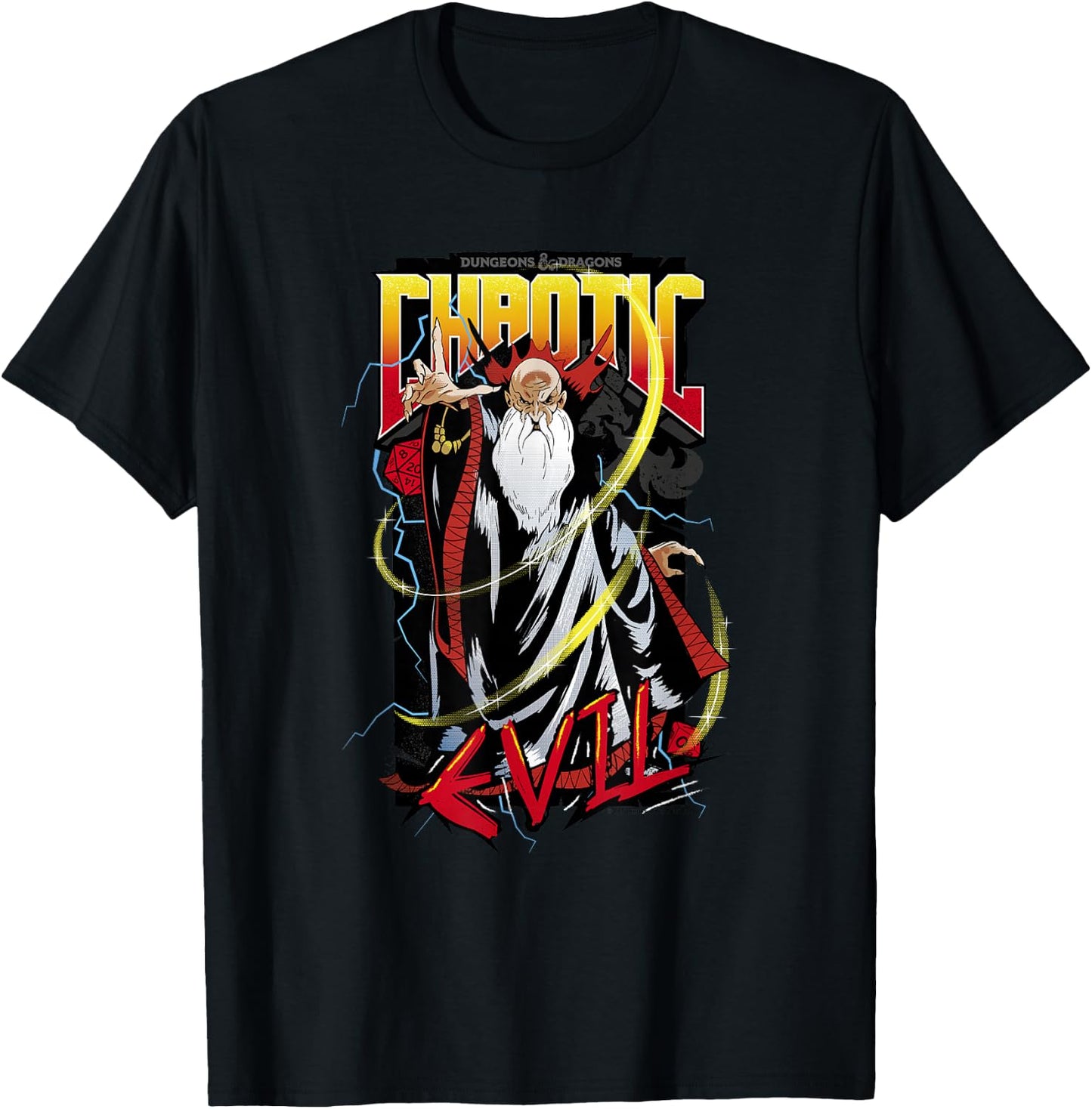 Dungeons & Dragons Wizard Chaotic Evil Poster T-Shirt - T-Shirt | Black