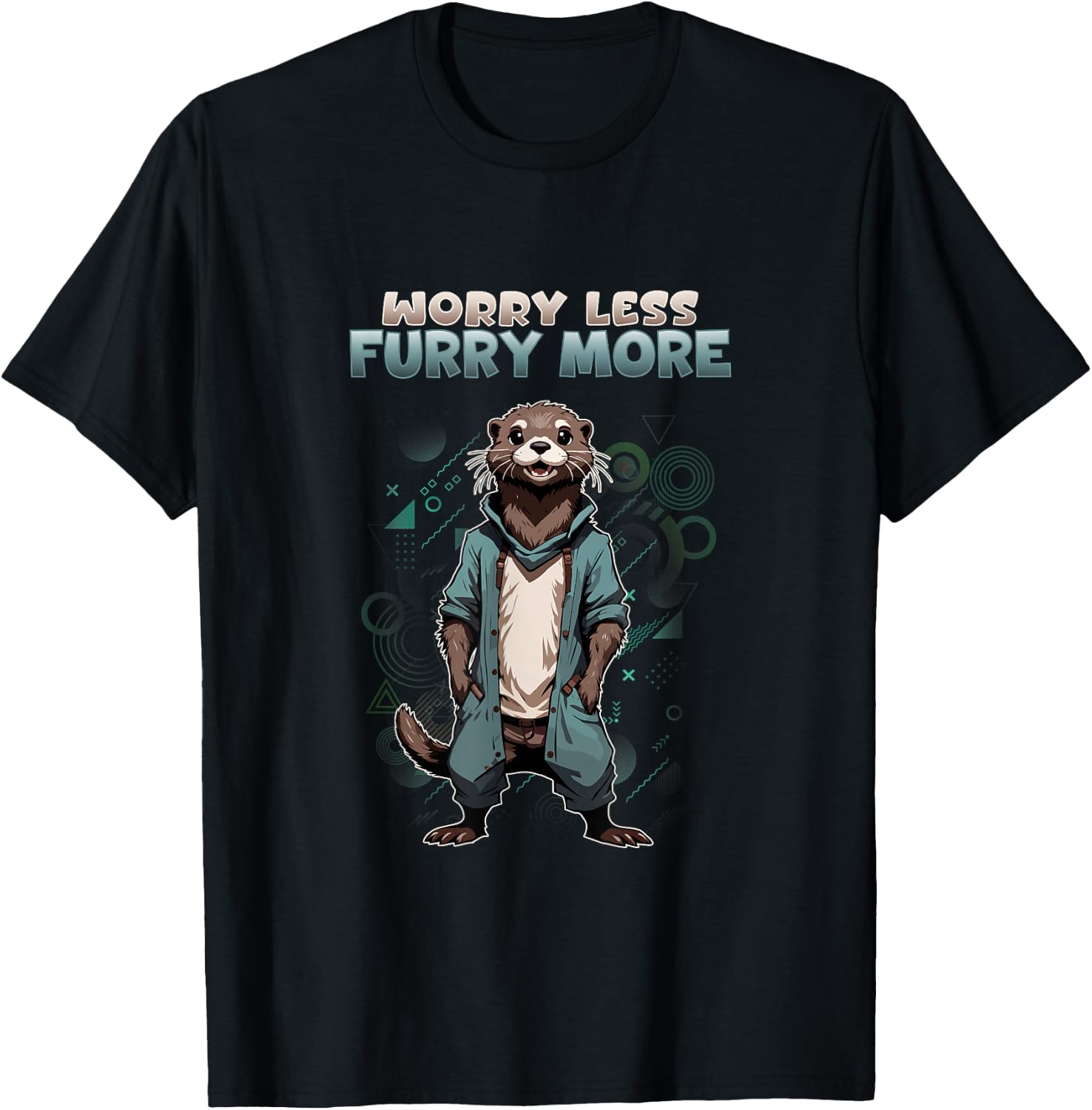 Worry Less Furry More I Otter Furries Cosplay Fandom T-Shirt - T-Shirt | Black