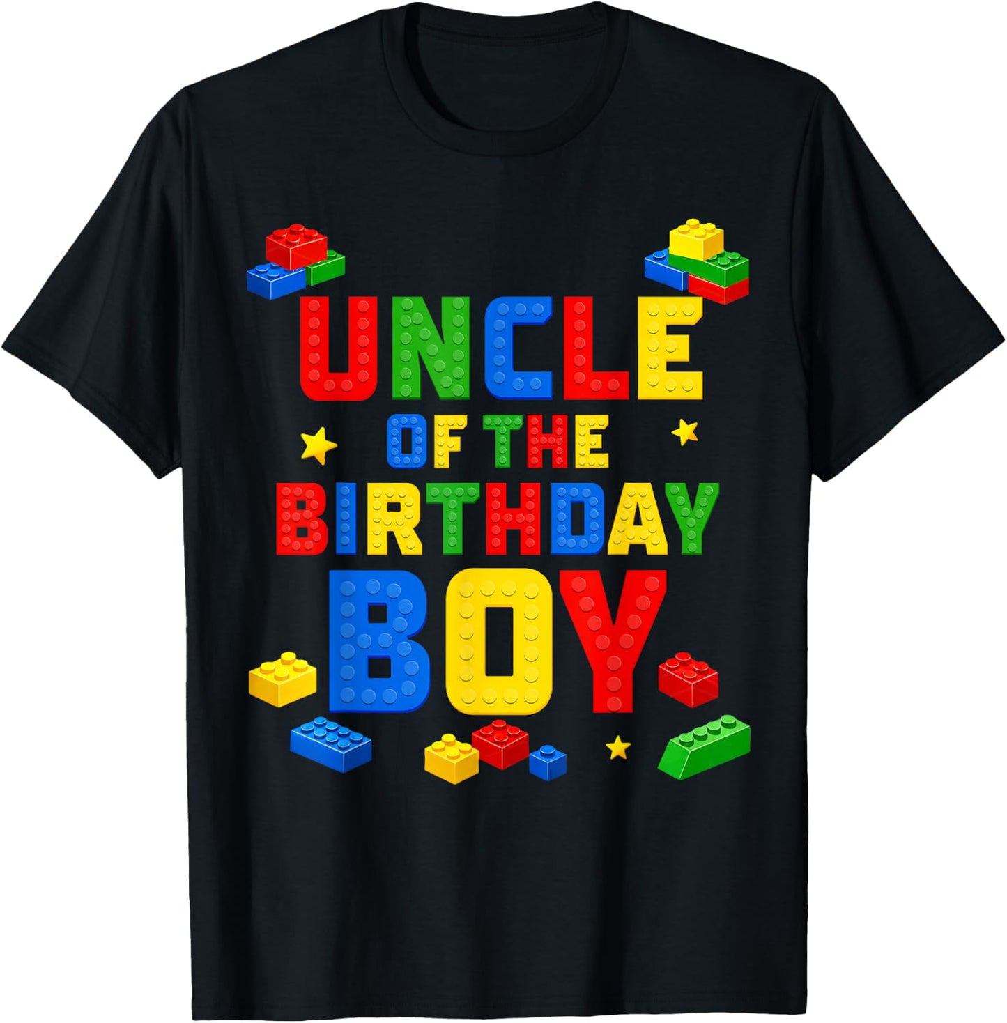 Uncle of The Birthday Boy Family Building Birthday Party T-Shirt - T-Shirt | Black