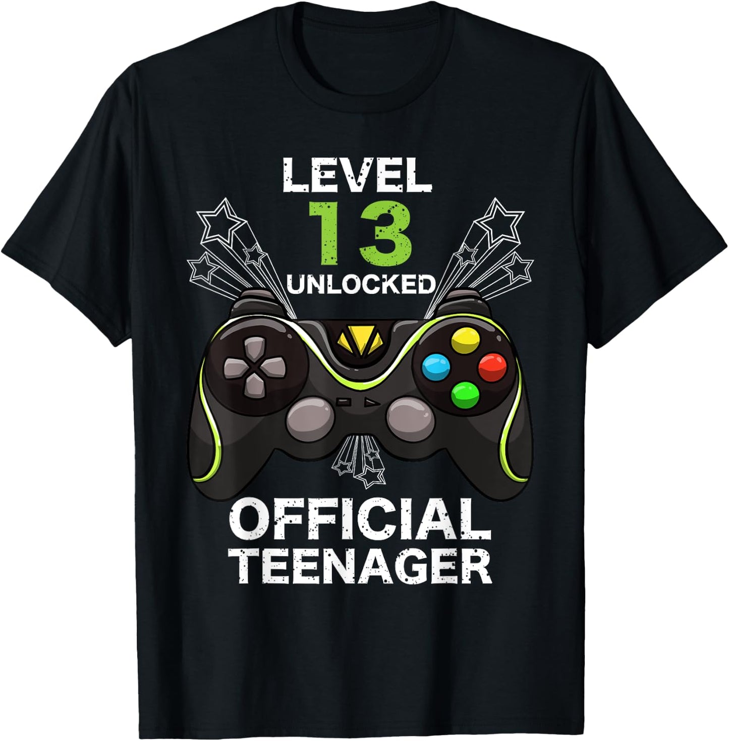 Funny Level 13 Unlocked Official Teenager Cool Birthday Gift T-Shirt - T-Shirt | Black
