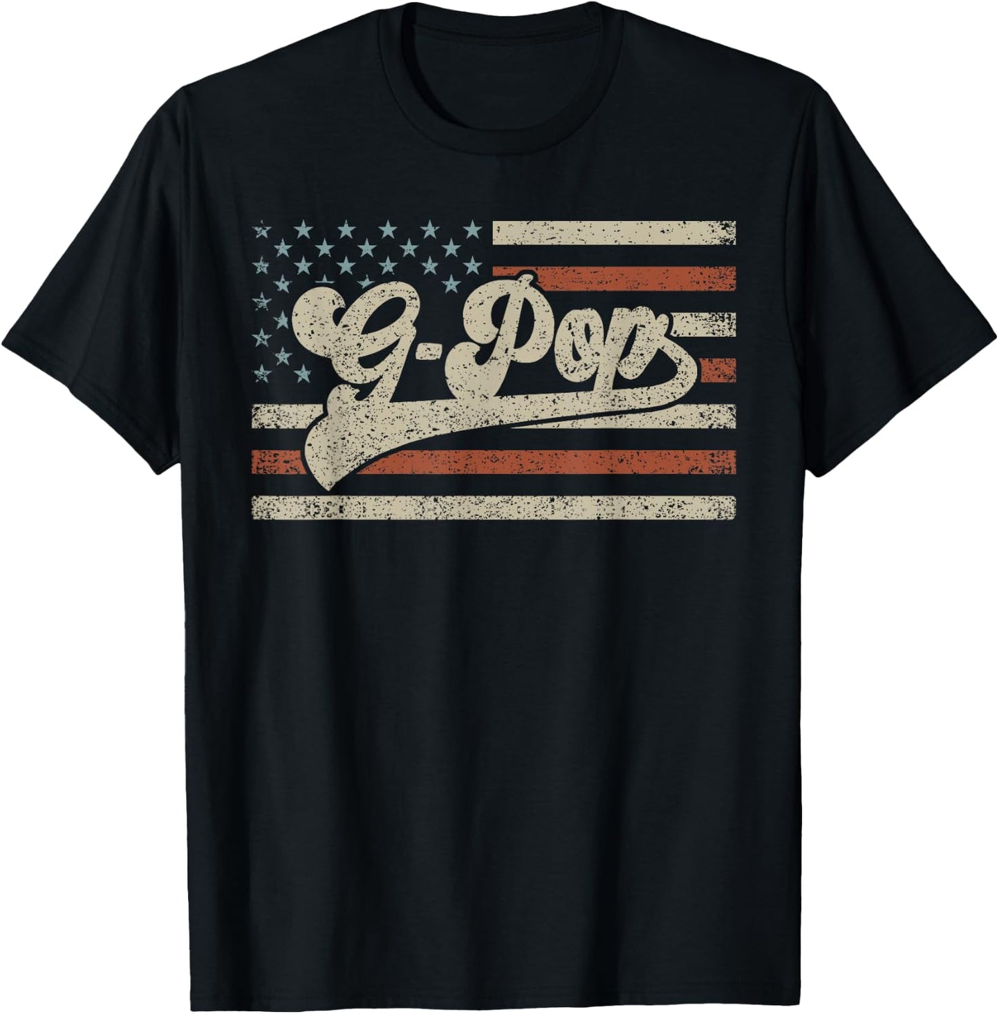 G-pop American Us Flag Funny Father's Day Patriotic T-Shirt - T-Shirt | Black