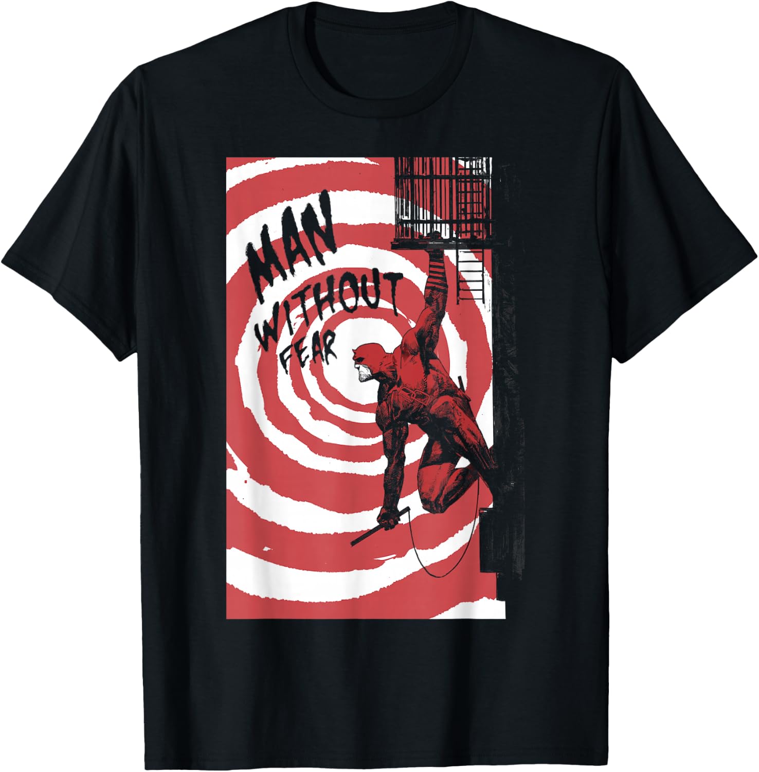 Marvel Daredevil Fire Escape Man Without Fear Variant Cover T-Shirt - T-Shirt | Black