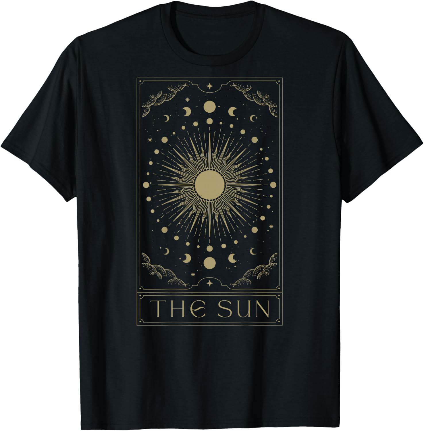 The Sun Tarot Sonne Tarotkarten Goth Witchcraft Back Print T-Shirt - T-Shirt | Black