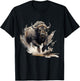 Buffalo Wildlife Safari Splash Bison Animal Art Nature Motif T-Shirt - T-Shirt | Black