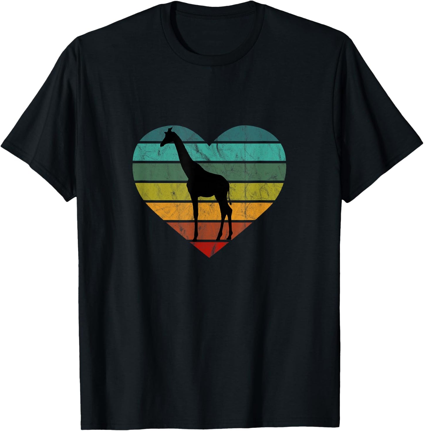 Rette Serengeti Safari Kenia Afrika Herz Ich Liebe Giraffen T-Shirt - T-Shirt | Black