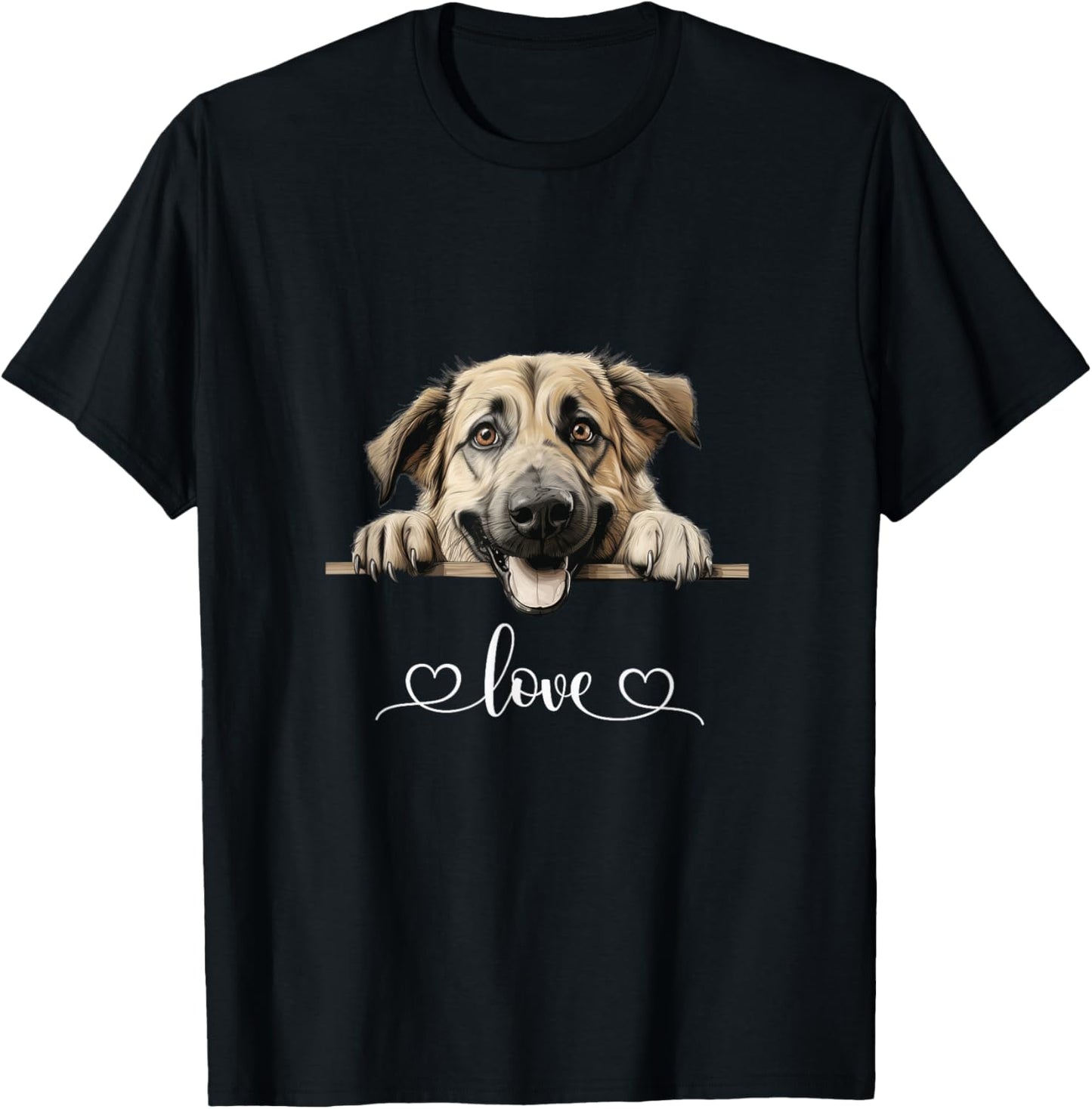 Cute Dog Graphic Love Puppy Anatolian Shepherd Dog Men Women T-Shirt - T-Shirt | Black