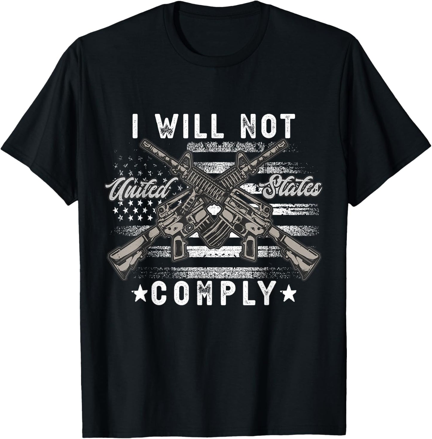I Wil Not Comply Vintage American flag Ar15 AR-15 Men T-Shirt - T-Shirt | Black