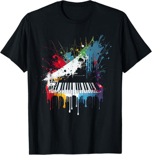Piano Design Klavier Geschenk für Pianisten T-Shirt - T-Shirt | Black