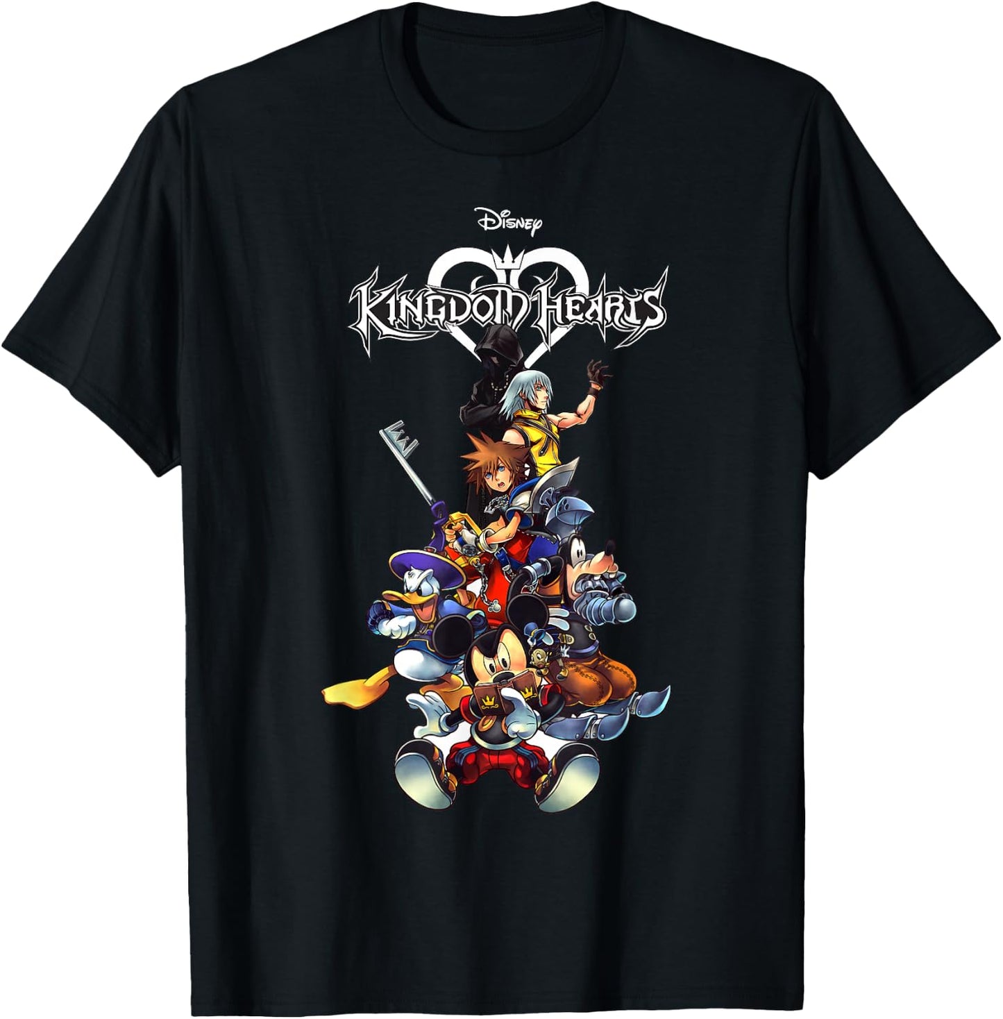 Disney Kingdom Hearts Group Shot Action Pose Logo T-Shirt - T-Shirt | Black