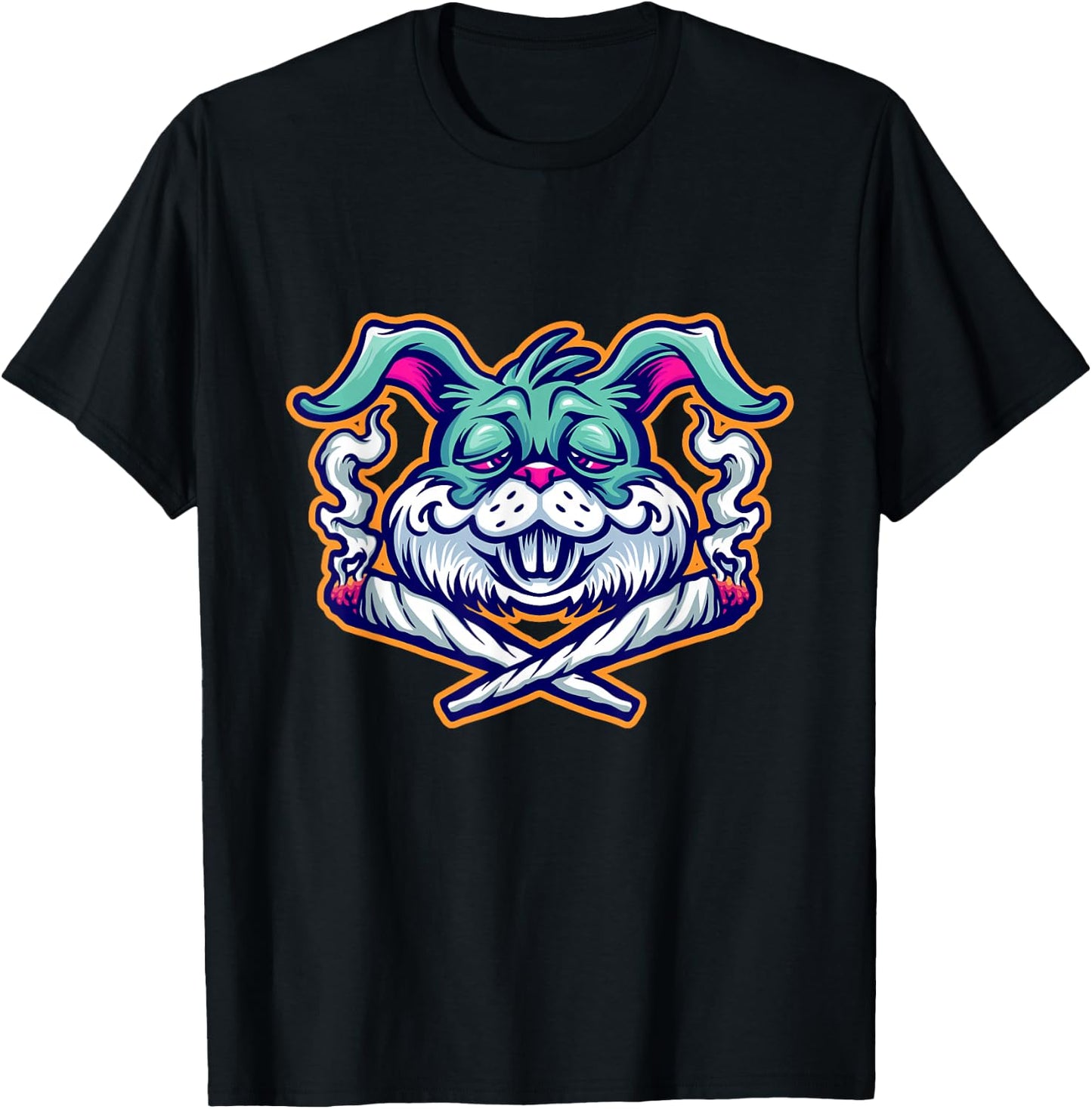 Marijuana Smoking Bunny Rabbit Just Chilling Weed Stoner 420 T-Shirt - T-Shirt | Black