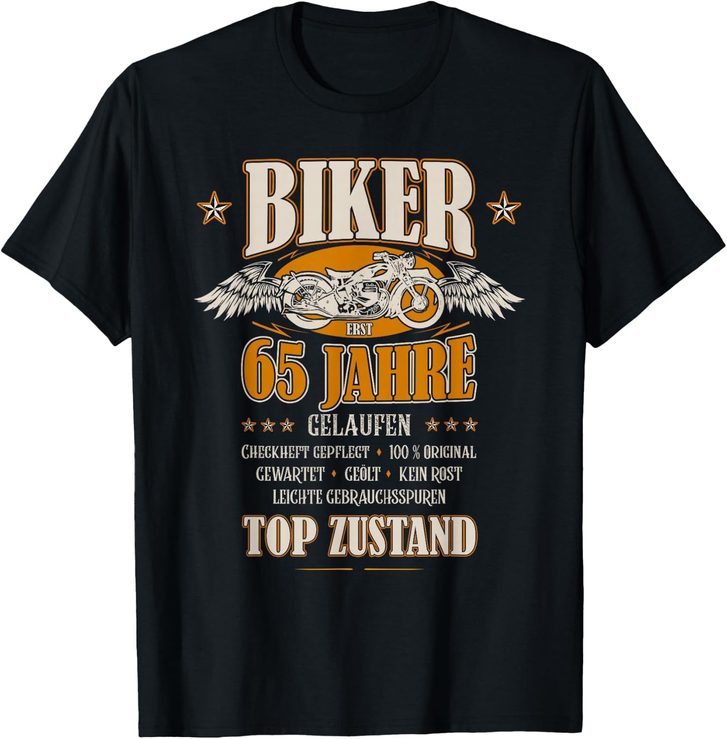 65. Geburtstag Biker Motorrad Mann Geschenk lustig T-Shirt - T-Shirt | Black