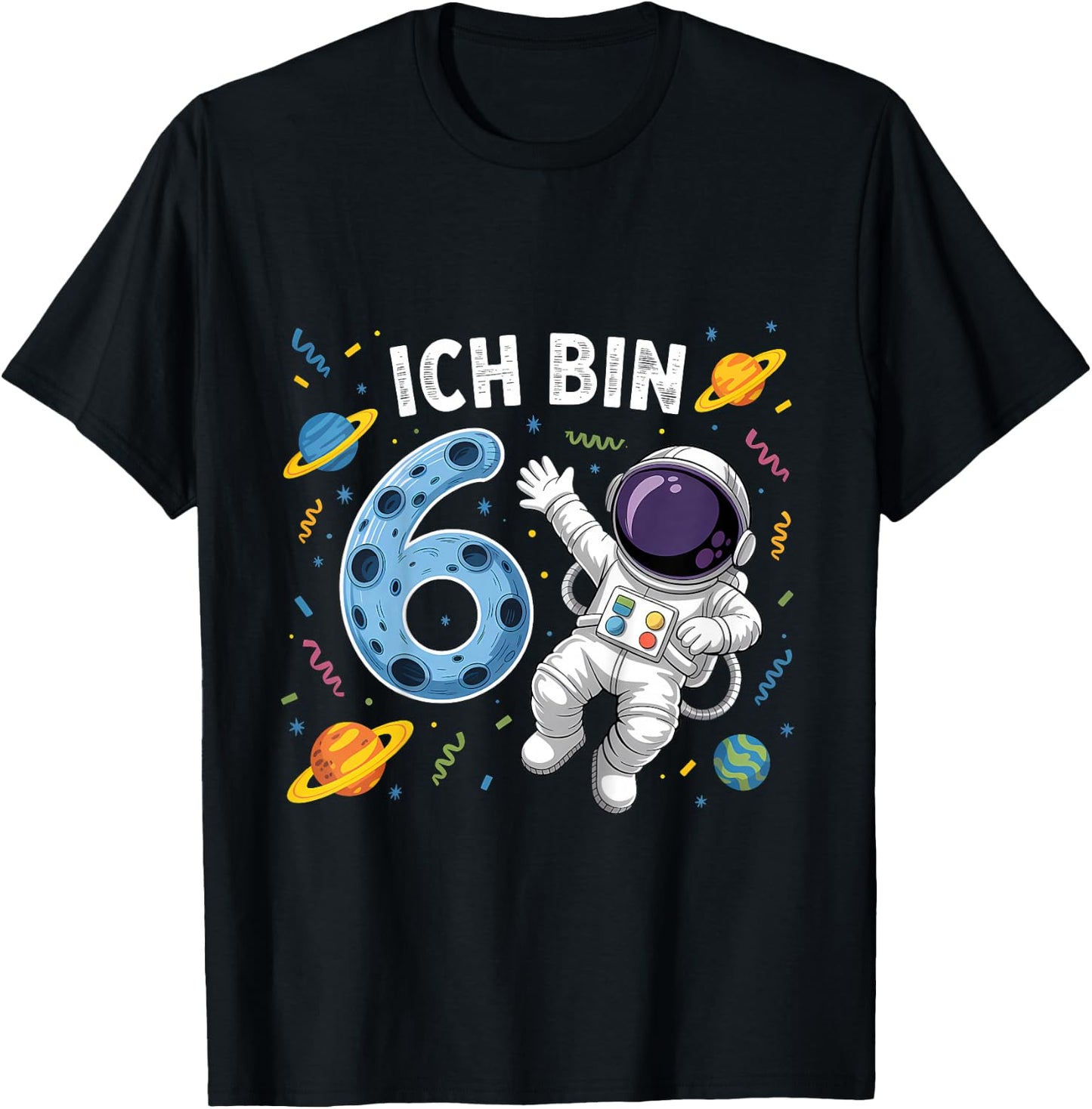 Ich Bin 6 Astronaut Sechster Geburtstag T-Shirt - T-Shirt | Black