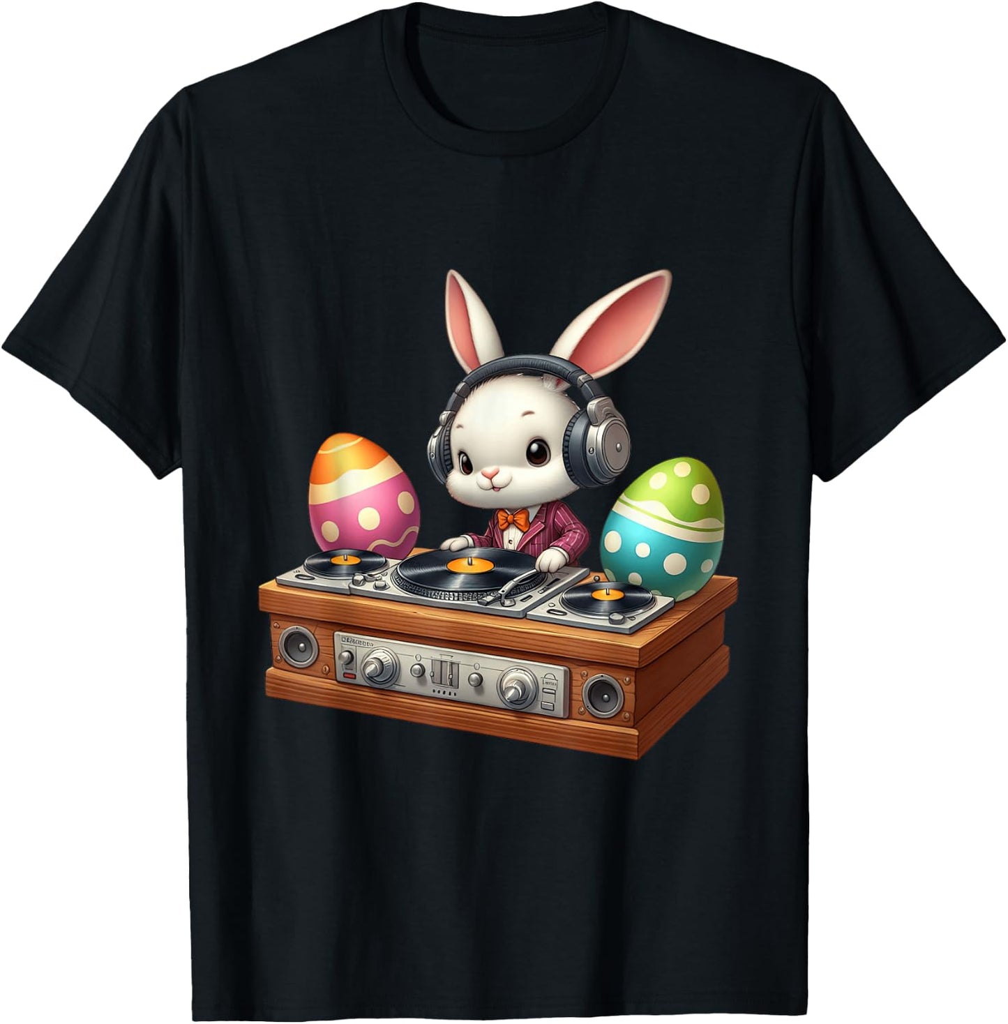 Oster-DJ Bunny Mixing Beats, lustige Musik zum Thema Ostern T-Shirt - T-Shirt | Black