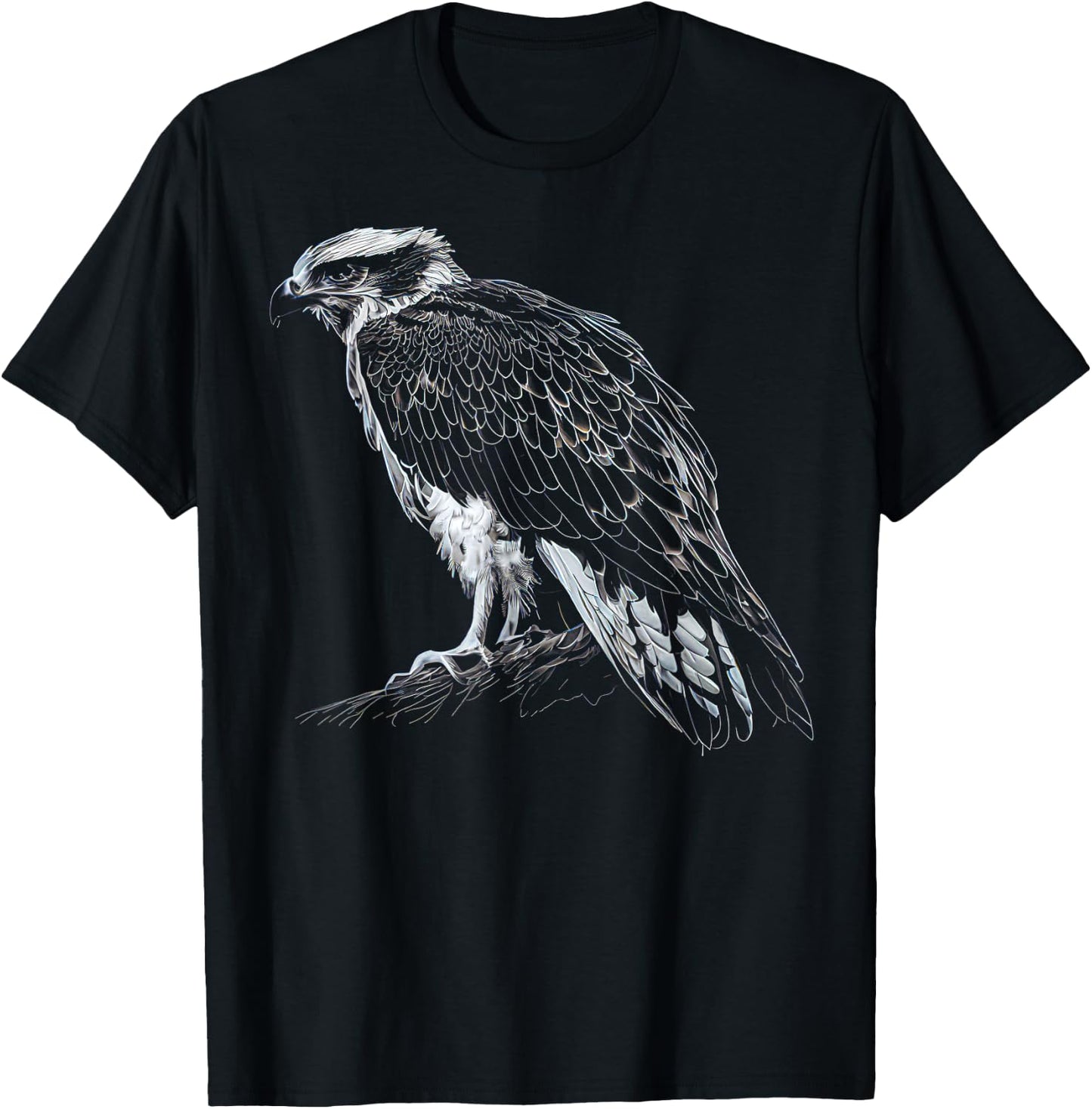 Birds of Prey , Osprey Hawk T-Shirt - T-Shirt | Black