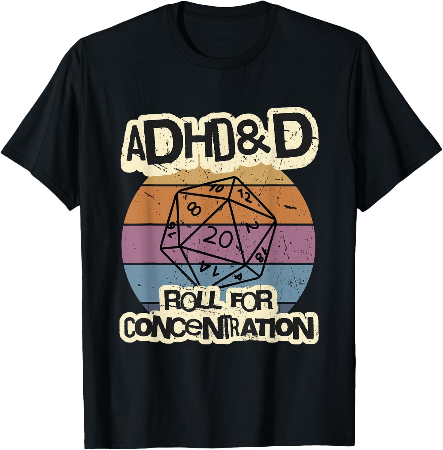 ADHD Roller and D for Concentration , Black, S T-Shirt - T-Shirt | Black