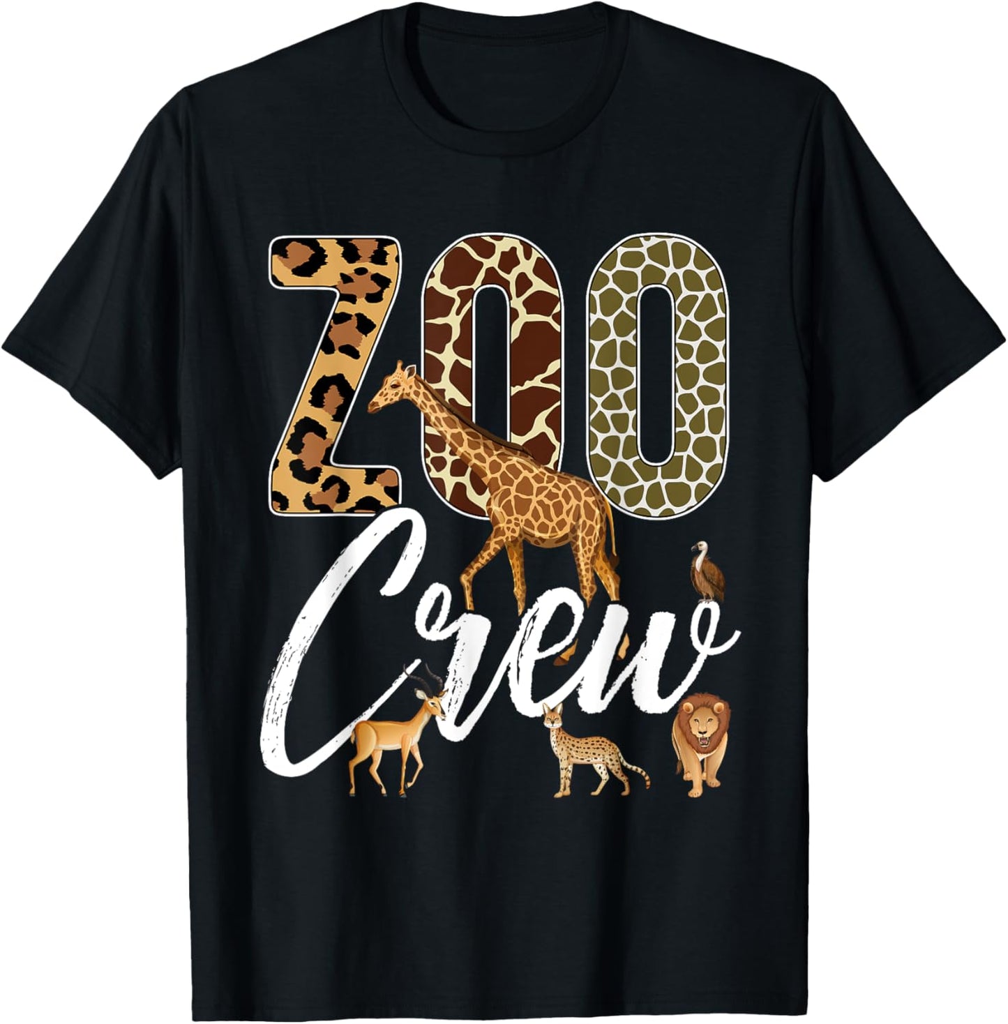 Zoo Crew Animals Safari Guide Vacation Wildlife Jungle Fan T-Shirt - T-Shirt | Black