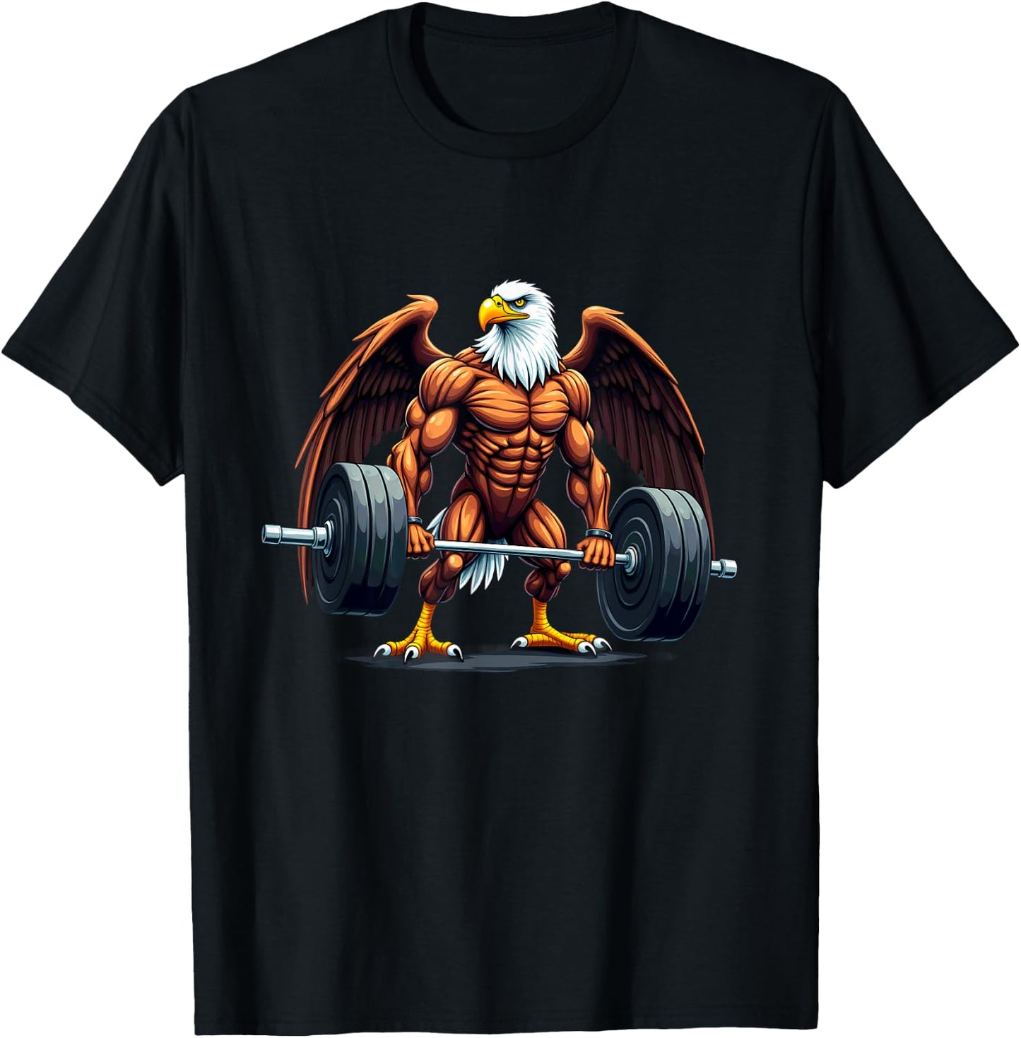 Workout Gym Eagle Deadlift Weightlifting T-Shirt - T-Shirt | Black