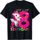 Kids Its My 8th Birthday Unicorn 8 year old Birthday girl T-Shirt - T-Shirt | Black