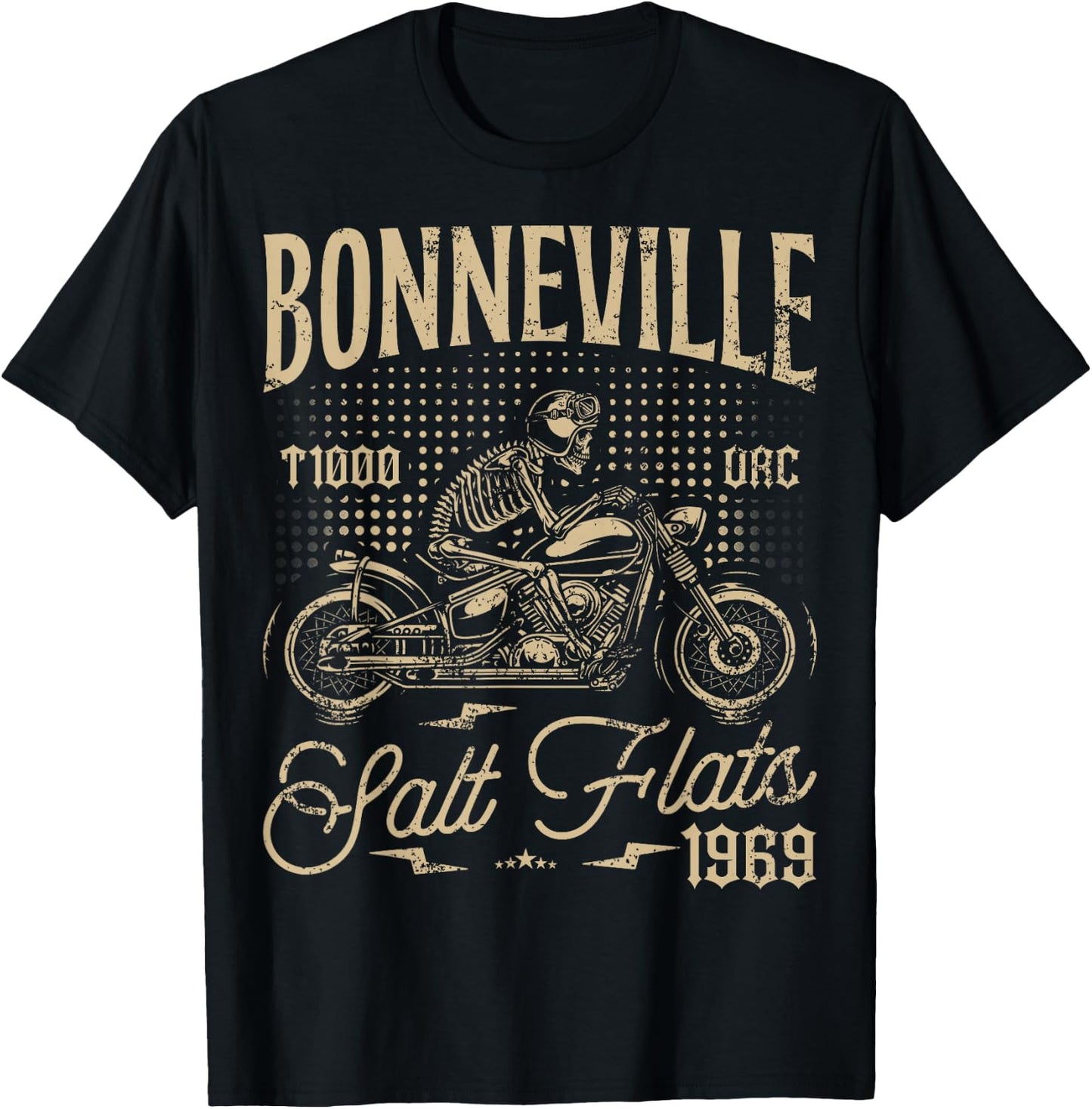 Bonneville Salt Flats Motorradrennen Vintage Biker T-Shirt - T-Shirt | Black