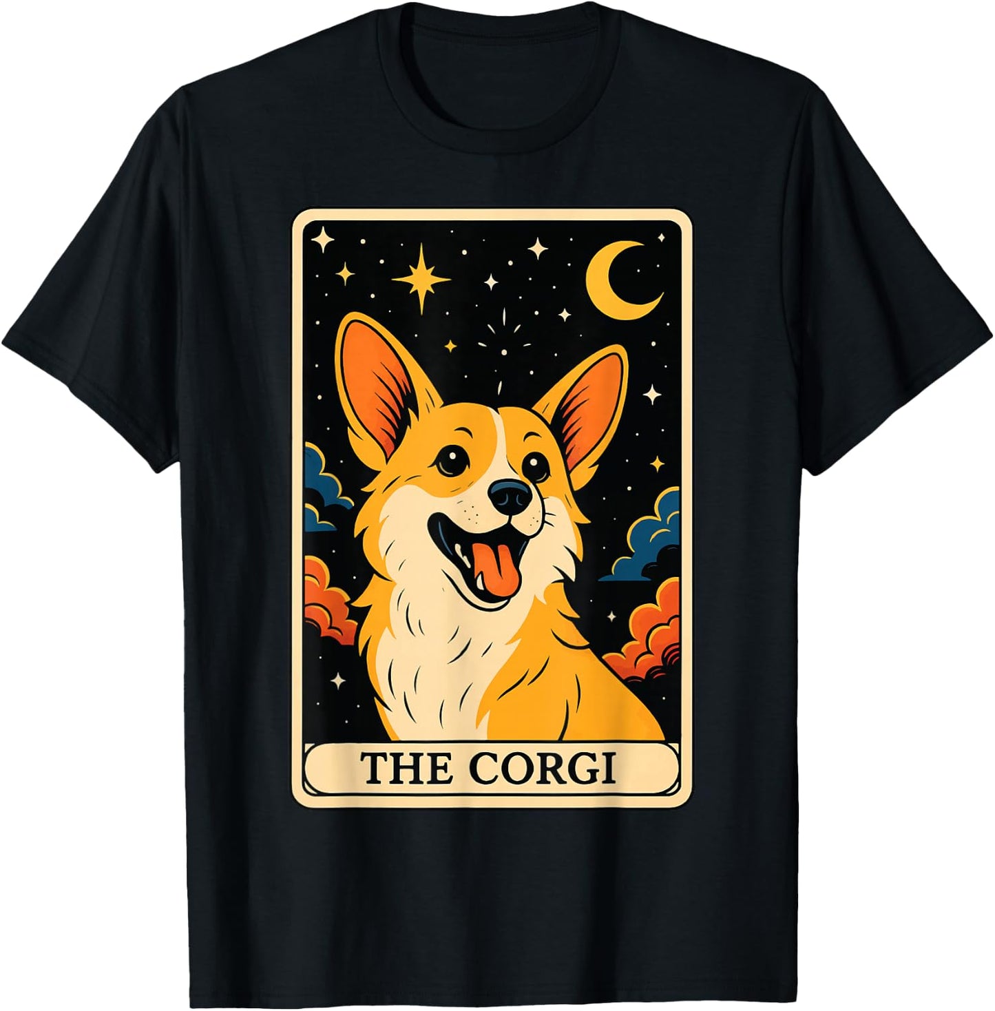 The Corgi Tarot Card T-Shirt - T-Shirt | Black
