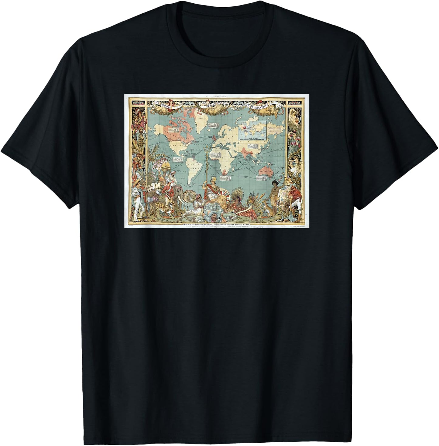 Map of the British Empire in 1886 , Black, S T-Shirt - T-Shirt | Black
