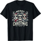 Christmas Australian Shepherd Santa Hat Aussie Christmas T-Shirt - T-Shirt | Black
