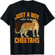 Safari Cheetah Leopard Just A Boy Who Loves Cheetahs T-Shirt - T-Shirt | Black
