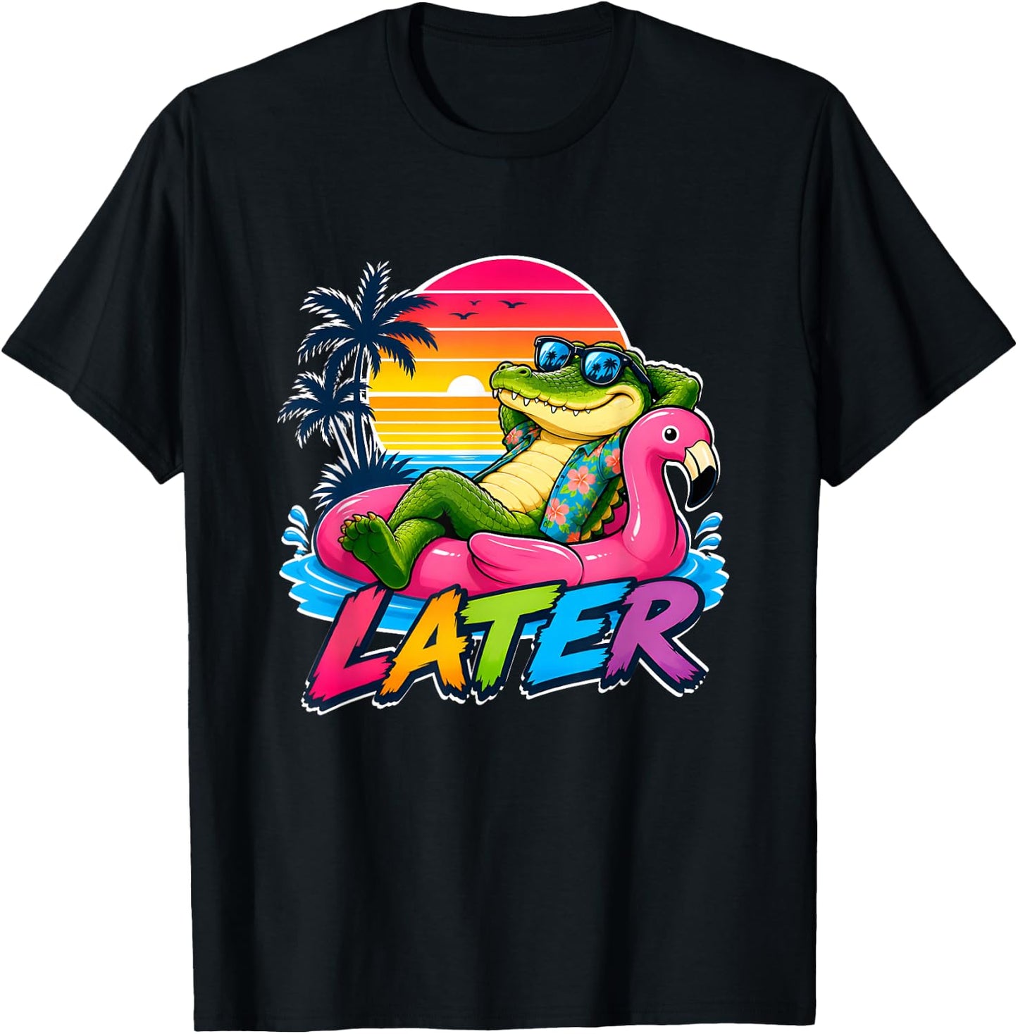 Later Alligator T Shirt Teacher Alligator Last Day of School T-Shirt - T-Shirt | Black