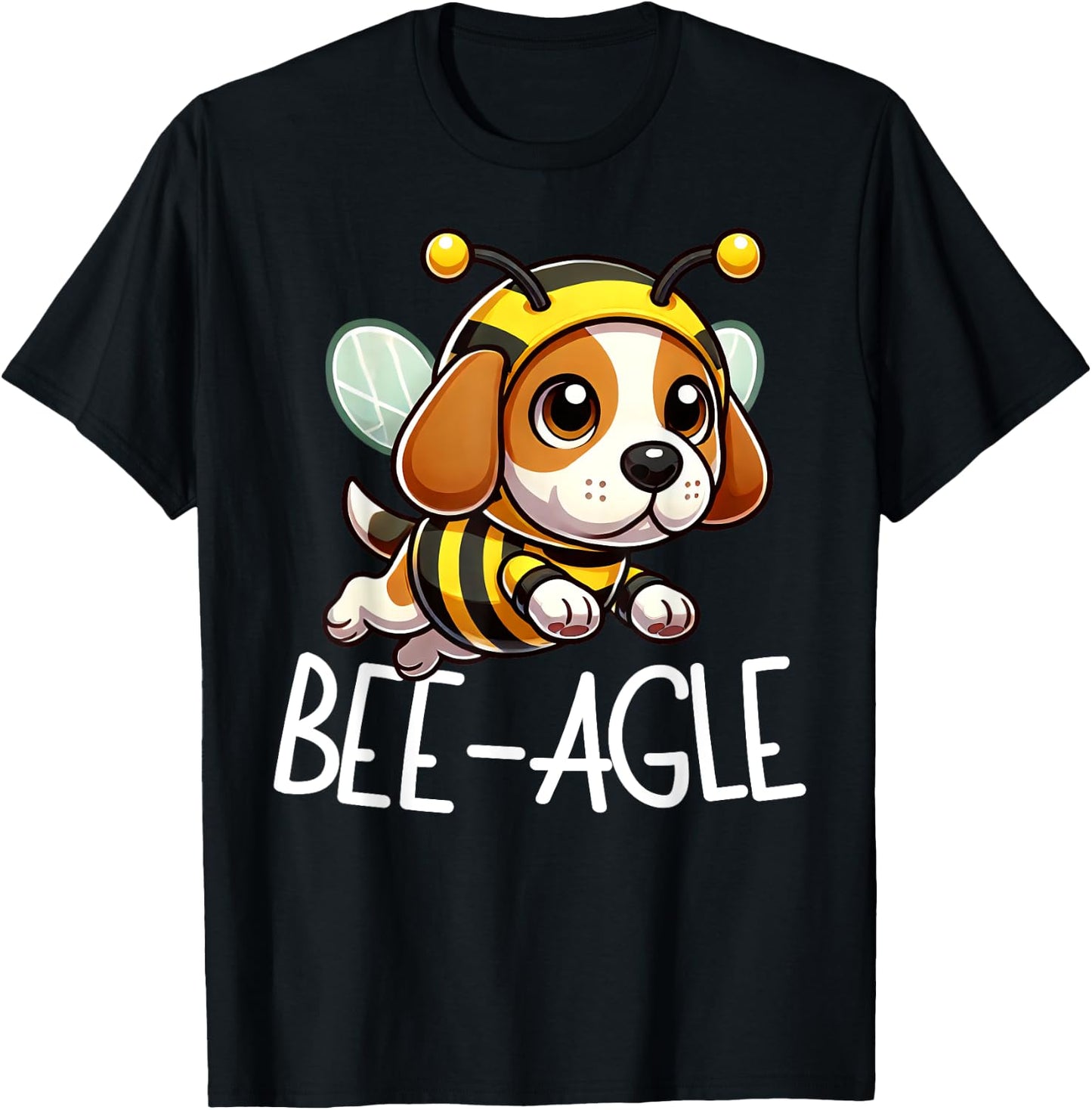 Funny Beagle Dog Bee-Agle Bee Costume Men Women Kids T-Shirt - T-Shirt | Black