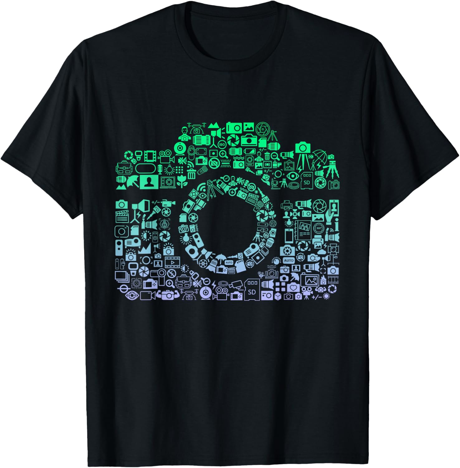 Camera Iconography for Photographers Boys Photography , black T-Shirt - T-Shirt | Black