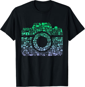 Camera Iconography for Photographers Boys Photography , black T-Shirt - T-Shirt | Black